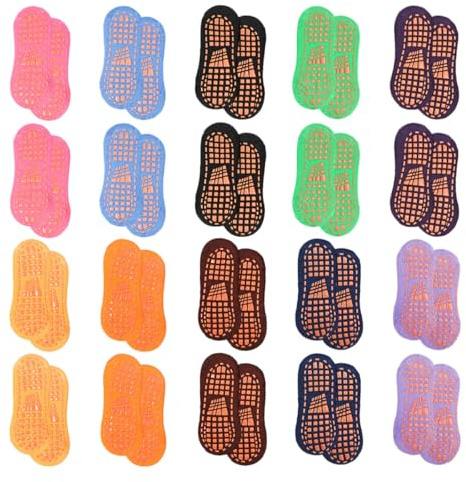 SUPVOX Calcetines Antideslizantes para 27-32 20 Pares de Algodón Transpirable Unisex para Yoga Suelo y Trampolín Calcetines Deportivos Infantiles Color Aleatorio Color Aleatorio