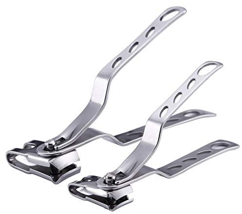CAREOR Nagelknipser mit 360 Grad drehbarem Kopf – Edelstahl Fingernägel und Fußnägel Cutter Lagre und kleine Größen (Silber)