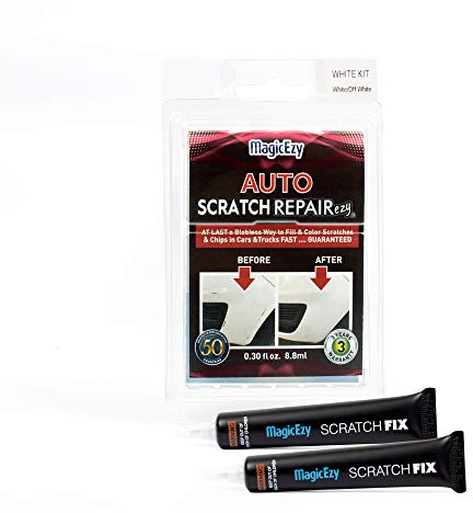 MagicEzy Auto Scratch RepairEzy - (White Kit) Touch up Car Paint Scratches and Chip Repairs - All Makes and Models - Plus Fiberglass Car Scratch Repair Too