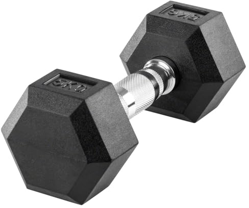 Sport-Tec Hex Kompakthantel aus Gummi, Hexagon-Hantel, Krafttraining, Fitness Hantel, Muskelaufbau, Bodybuilding