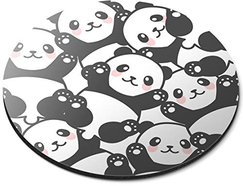 Destination Vinyl Ltd Mauspad mit niedlichem Pandabären-Druck, flexibel, rund, 5 mm, Gummi, für Büro, Zuhause, Schreibtisch-Zubehör, 12364