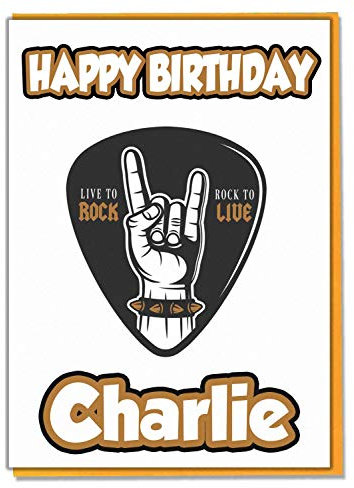 AK Giftshop Personalised Rock Heavy Metal Birthday Card - Any Name Age Relative
