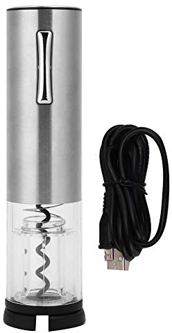 Electric Wine Opener Set, Premium Stainless Steel Electric Corkscrew, USB Rechargeable Cordless Wine Bottle Opener Kit with Foil Cutter