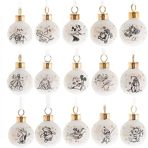 Disney Classic Collectables Set of 15 Ceramic Christmas Baubles Boxed