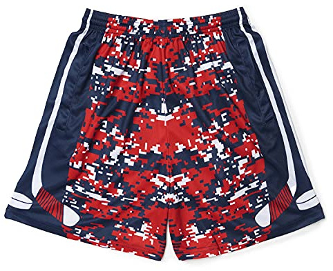 ChalkTalkSPORTS Hockey Performance Shorts - Patriotic Digital Camo - Hockey Boys Athletic Shorts - Youth Small
