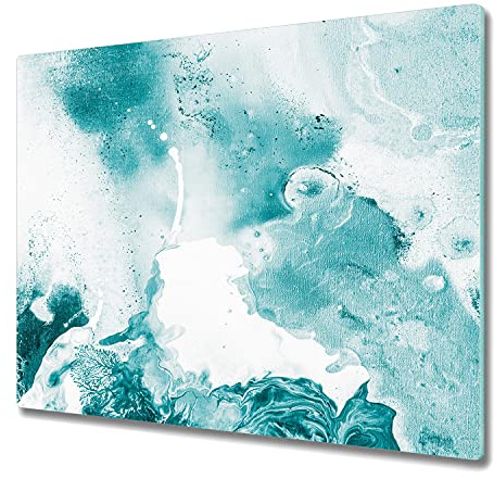Coloray Tagliere Vetro Temperato 60x52cm Copri Piano Cottura Cucina - Macchia di Marmo S.