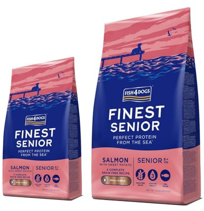 Fish4Dogs Feinster Seniorenlachs mit Süßkartoffel (kleines Trockenfutter) 6kg
