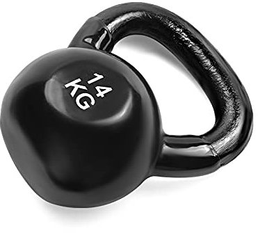 Cfty Fitness Kettlebell 4kg, 6kg, 8kg, 10kg, 12kg, 14kg Haushaltsgeräte Haus und Frauen Hantel Wasserkocher Outdoor Squat Stärke Gewicht Training (Lila, Rosa, Grün, Blau, Grau, Schwarz)(14kg)