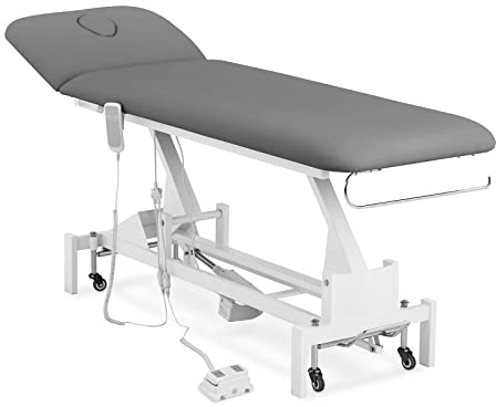 Physa Elektrische Massageliege Lille 1 Motor 100 W 207 x 68 x 53-92 cm 200 kg Fernbedienung grau Behandlungsliege Kosmetikliege Therapieliege Tattooliege Massagetisch