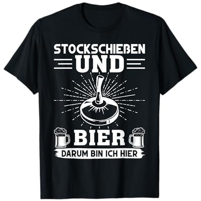 Stockschießen und Bier Eisstock Eisstockschießen T-Shirt