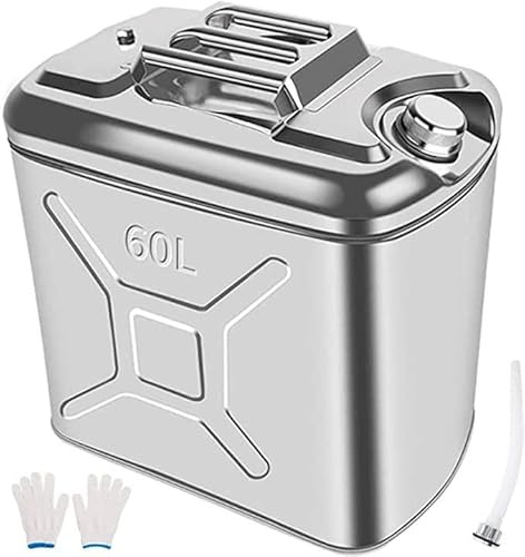 CHUNTIANMEI Jerrican en Métal 10L/20L/30L/40L/50L/60L Carburant Métal Canister Bidon Métal，Jerrican en Métal Jerrican Essence pour Carburant,pour Essence Et Diesel,60L