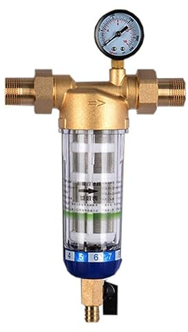 Funfob Whole House Spin Down Sediment Water Filter Central Prefilter System Backwash Stainless Steel Mesh D