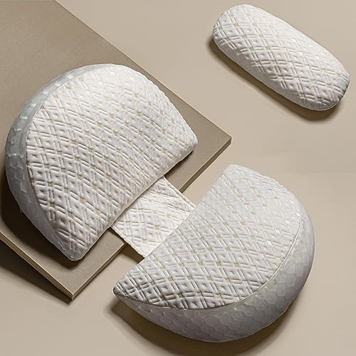 Lighterday U Shaped Pregnancy Pillow for Sleeping,Adjustable Wedge Maternity Pillow,Detachable Maternity Pillow for Pregnant Women,Body Support Pillow for Back,HIPS,Legs (White)