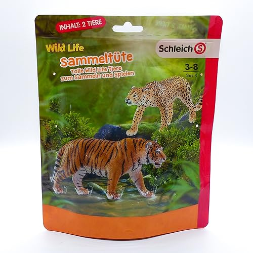 SCHLEICH Wild Life Sammeltüte Set 3: Sammelset mit 3 verschiedenen Tierfiguren aus der 'Tiere & Natur' Kollektion