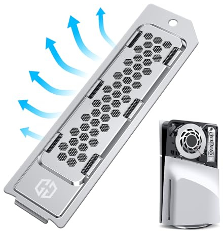 GRAUGEAR Wärmeableitende Metall-Staubschutzhaube für PS5 Slim/Pro, M.2 SSD | Staubschutzhaube für PS5 Slim/Pro PS5 M.2 SSD Slot - Abdeckung mit Belüftung, Optimal für PS5 Slim/Pro Speichererweiterung