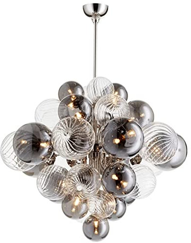Modern Pendelleuchte Moderne Bubble Globe Ball Kronleuchter Chrom Nordic Luxus Glas Pendelleuchte Hängende Deckenleuchte for Wohnzimmer Esszimmer Küche Schlafzimmer Bauernhaus ( Size : 23.6in/60cm )