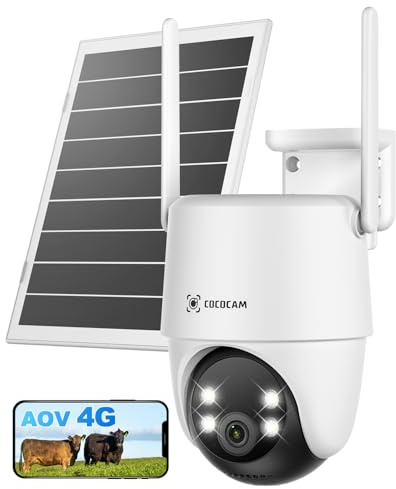 COCOCAM 24/7 Registrazione AOV 4G LTE Telecamera Esterno con Batteria 15000mAh Pannello Solare 8W, 2K PTZ, Rilevamento AI, Tracking AI, Visione Notturna 30 Metri, Scheda eSIM Inclusa (NO WIFI)