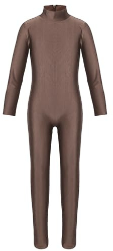 Miaeowve Turnanzug Mädchen Langarm Ganzkörper Voltigieranzug Langarm Tanzanzug Turnen Ganzkörperanzug Stehkragen Trikotanzug Leotard Dancewear