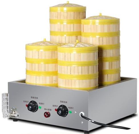CASEGO Pots à Vapeur à Isolation électrique, Machine à Petits Pains cuits à la Vapeur à Quatre Trous, cuiseur à Vapeur pour Petits Alimentaires commerciaux