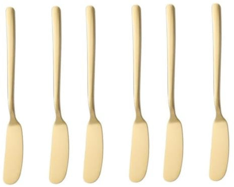 CATIEBYE 6 Stk Käseklinge küchenutensilien ausstechplatte gemüseschaufel Butterschaber besserer Butterstreicher buttercreme werkzeug Klinge aus rostfreiem Stahl Mehrzweckschneider Golden