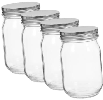 MOLUCKFU 4stücke Pack Kleine Gläser Mit Deckel Glasbehälter Für Marmelade Honig Gurken Lagerung Haushalt Transparente Küchentöpfe Sparsam Dosieren