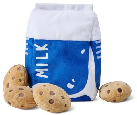 Amazon Basics - Giocattoli Sonori per Cani a Forma di Cartone del Latte e Biscotti