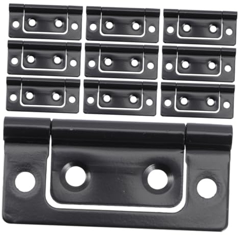 HOMOCONO Lot De 10 Charnières Décoratives En Fer Noir Mat, Charnières Affleurantes à Fermeture Automatique, Renforcées, Pour Meubles Et Portes D’armoire, Installation Simplifiée, Usage Intérieur