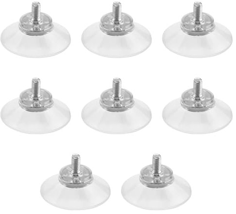 8 Pezzi Ventose con Filettatura e Dado Zigrinato, Ventose Trasparenti in PVC Resistenti Senza Forature, Ganci a Ventosa Extra Forti per Vetro, Finestra, Piastrelle, Superfici Lisce, ø30mm