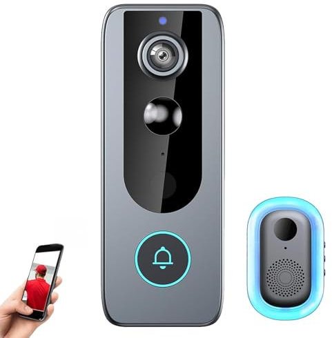 GuardianBell Pro, GuardianBell Pro – Smart WiFi Doorbell & Security Cam in One, Doorbell Camera Wireless, with Live View, Two-Way Audio, Motion Alerts, Auto Snapshots, Local Recordings (A)