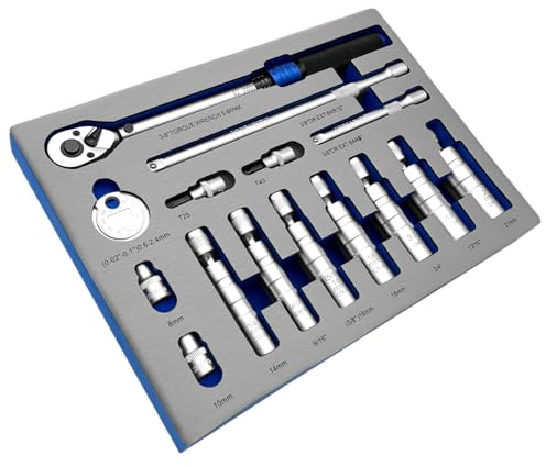 ZKTOOL 15 Piezas Llaves Magnéticas para Bujías de Junta Universal, 14mm 16mm 18mm 21mm 9/16 5/8 3/4 y 13/16, Incluye Llave de Trinquete, Separador de Bujías y Varilla de Extensión