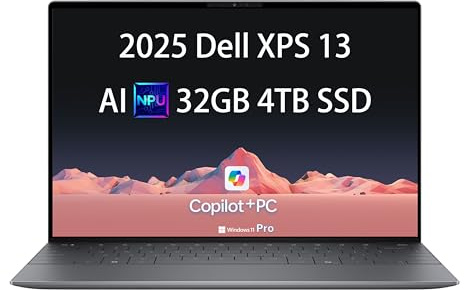 2025 Dell XPS 13 9345 Laptop, Copilot+ AI PC (13.4 FHD+ 120Hz, Qualcomm 12-Core Snapdragon X Elite (>Intel i7-1355U), 32GB 8448MT/s RAM, 4TB SSD) 27 Hours Battery Life, IR Webcam, Wi-Fi 7, Win 11 Pro
