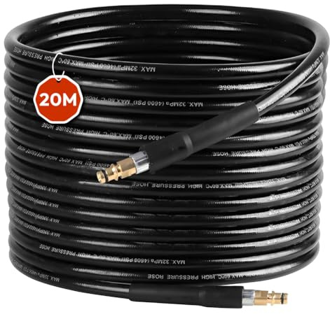 10/20m Hochdruckschlauch für Kärcher K2 K3 K4 K5 K6 K7, Hochdruckreiniger Schlauch mit Quick-Connect Anschluss, Staubsauger Schlauch Zubehör Hochdruck Verlängerung Ersatzteile (20m)