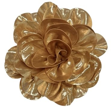 7,5 Pouces Tissu Satiné Brillant Rose Fleur Extra Grandes Grandes Broches Épingles à Revers Épingles De Camélia En Soie Pour Femmes Robes De Danse De Fête De Mariage