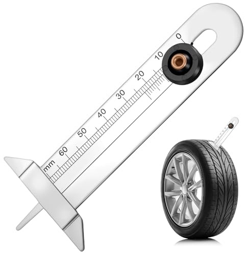 Calibro di profilo per pneumatici, 0-60 mm, per camion e auto, misuratore di profilo per pneumatici professionale, per roulotte, rimorchi, auto, moto