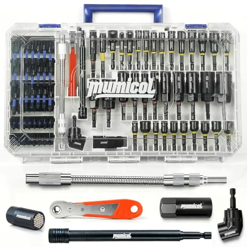 Mumicol 86PCS Magnetic Impact Nut Driver Set Metric & SAE | Deep Nut Drivers, Ratcheting Screwdriver, Universal Joint & Socket, Wing Nut Driver, Power Bits, Storage Case
