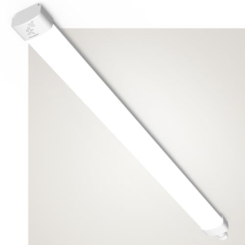ANTENLICHT 2er Set LED Feuchtraumleuchte mit Bewegungsmelder 120CM 36W 4000Lumen in Kaltlweiß 5000K, IP65 Wasserdicht Kellerleuchte Feuchtraumlampe für Werkstatt Flur Treppe Garage Abstellraum
