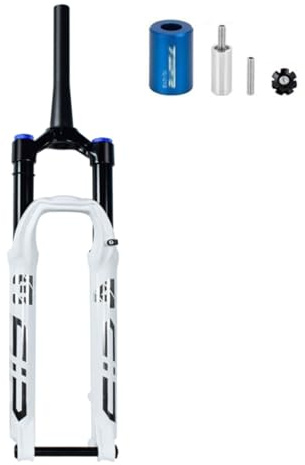 HJYCLFAZU 26/27,5 Zoll Mountain Air Federgabel, 140 mm Federweg, Steckachse, Alu-Scheibenbremse, Schulterkontrolle, 1-1/2 Zoll Fahrrad-Stoßdämpfergabeln