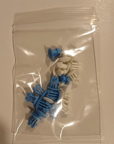 Kit 20 Pezzi Bottoni Fissaggio Targa Portatarga in Plastica per Auto Moto Scooter, Blu e Bianchi