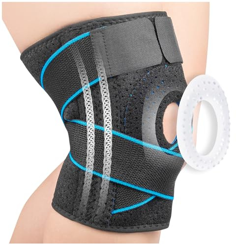 SULPO Genouillère pour homme et femme pour la vie quotidienne, genouillère pour homme avec design réglable, bandage pour genou pour une charge modérée et un soutien du genou lors de la marche