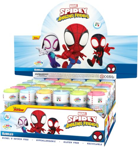 SPIDEY såpbubblor - 36-pack 60 ml flaskor - flerfärgade - officiellt licensierade - barnleksak - utomhuslek - från 3 år