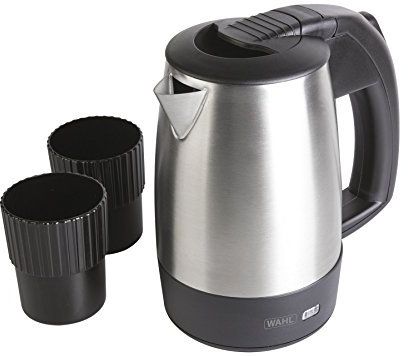 WAHL ZX946 Travel Kettle with Cups, Portable Kettles, 0.5 Litre Small Kettle, Stainless Steel/Black, 18.0 cm*11.0 cm*17.0 cm