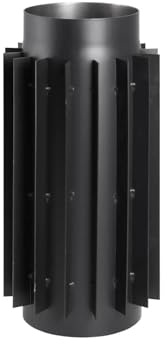 PARKANEX Radiateur à gaz de fumée, diamètre : 130 mm, échangeur de chaleur, tuyau de poêle, radiateur avec nervures, récupération de la chaleur des gaz d'échappement, noir, pour poêles à combustible