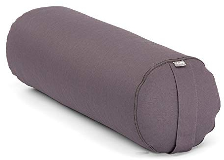 Bodhi | Yoga Bolster ECO | 100% Bio-Baumwolle | Yogarolle mit Bio Dinkelfüllung | Waschbar | Yogakissen rund für Restoratives Yoga Übungen | Groß 65 x 20 cm