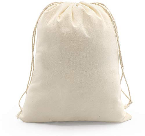 SumDirect Lot de 20 grands sacs en mousseline de coton blanc avec cordon de serrage réutilisables pour mariage, fête, anniversaire (20 x 25 cm)