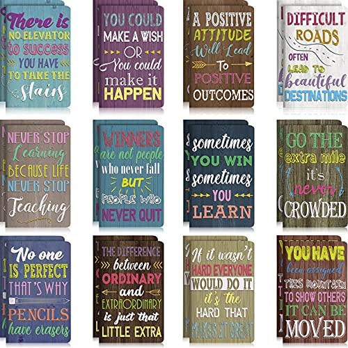 Outus 24 Stück Inspirierende Notizblöcke Mini Motivierendes Notizbuch Kleine Tasche Tagebuch Notizblöcke Inspirierendes Notizbuch für Schule Büro Heim Reise, 12 Stile (Mehrfarbig)