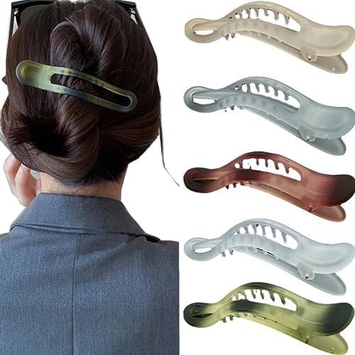 Große Haarspangen für Damen, große Haarklammern für dickes Haar, Entenschnabel-Haarnadeln, Haarclips für langes Haar, Zubehör für Mädchen, Haarschnalle, Haarstyling-Zubehör für Frauen Mädchen (5 Stück