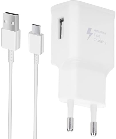 USB Ladegerät Schnellladegerät mit USB C Ladekabel 1,5m Für Samsung Galaxy S22 S21 S20 S10 S9 S8 A16 A15 A14 A35 A56, Fire HD 8/10/ 10 Kids Pro (Weiß)