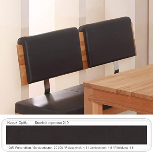 Rückenkissen 50 cm für Holzbank Eckbank Sitzbank Klemmkissen Verschiedene Varianten, Bezugstoff:Scarlett Espresso