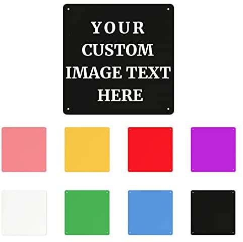 Letreros de metal personalizados, letreros cuadrados de estaño, letrero de metal personalizado con foto y texto para decoración de pared exterior e interior, bar del hogar, cueva del hombre decoración