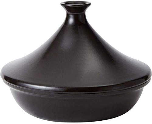 ZAANU Pentole per zuppa, Padella Spessa per casseruola in Ceramica con Base in ghisa e Coperchio a Imbuto in gres per Tutti i Tipi di Piano Cottura Base da 6,7 Pollici 2 Litri, Nero (NER
